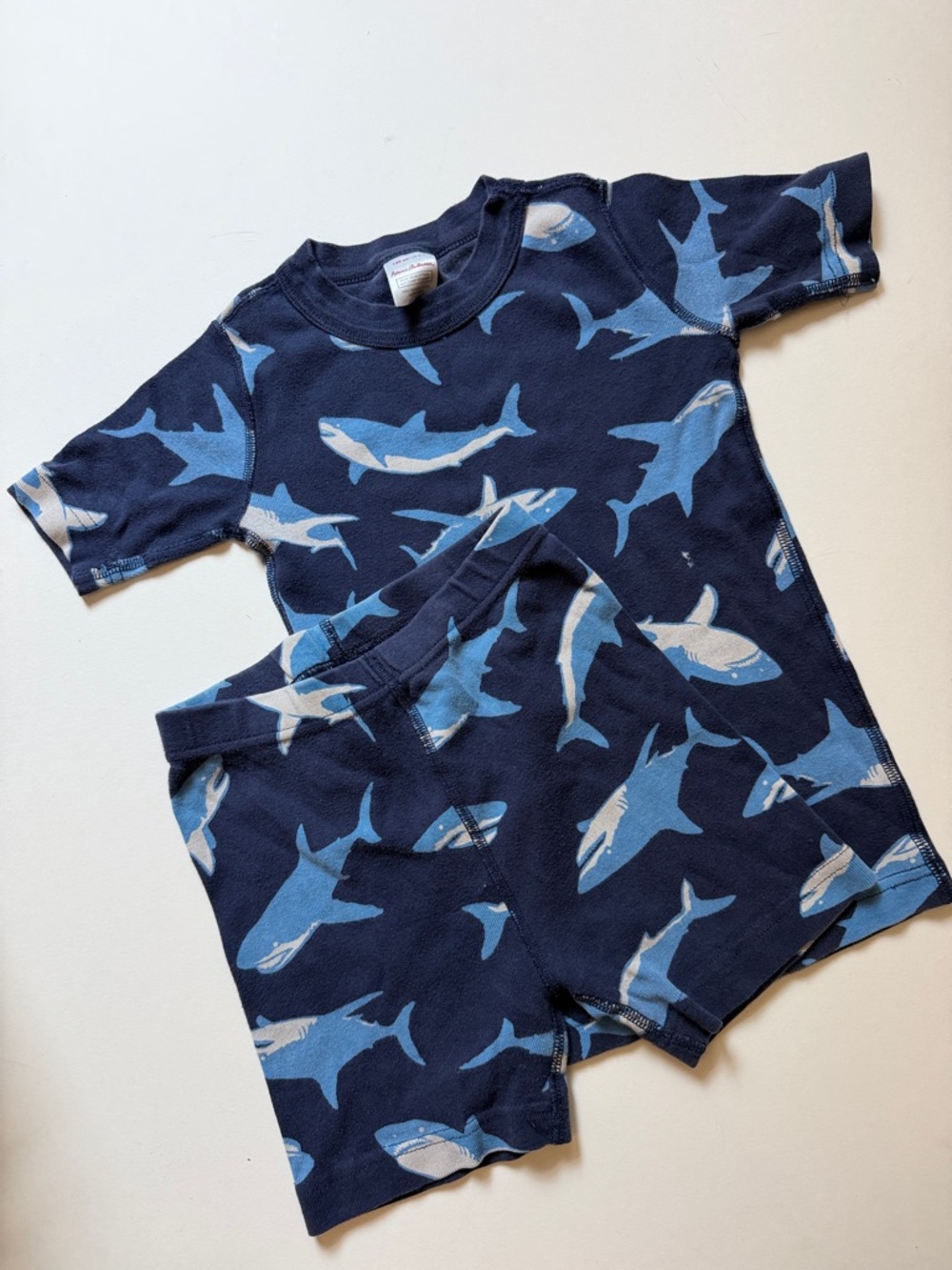 Hanna Andersson Navy and Light Blue Shark Tee